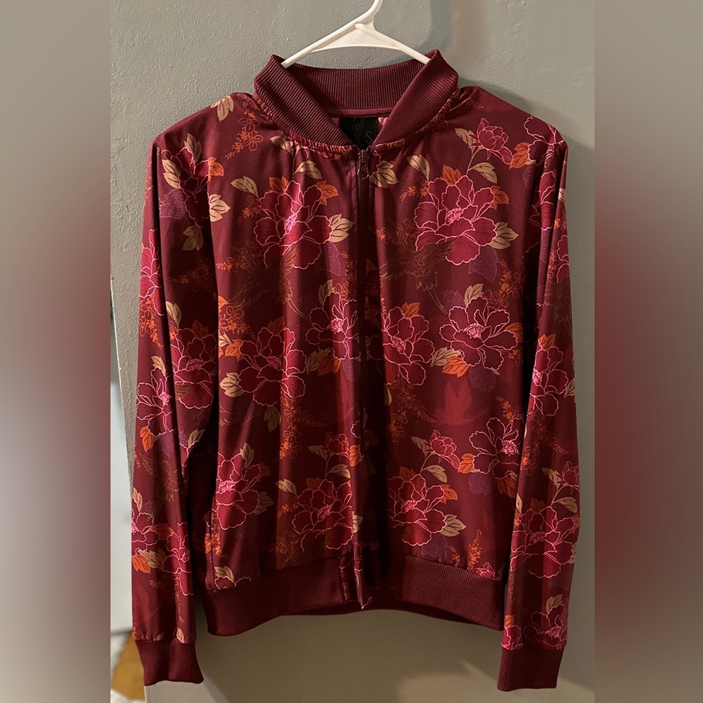 Nylon floral track jacket